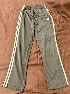 adidas Black Track Pants with White Side Stripes